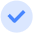 Blue checkmark inside a pale blue circle.